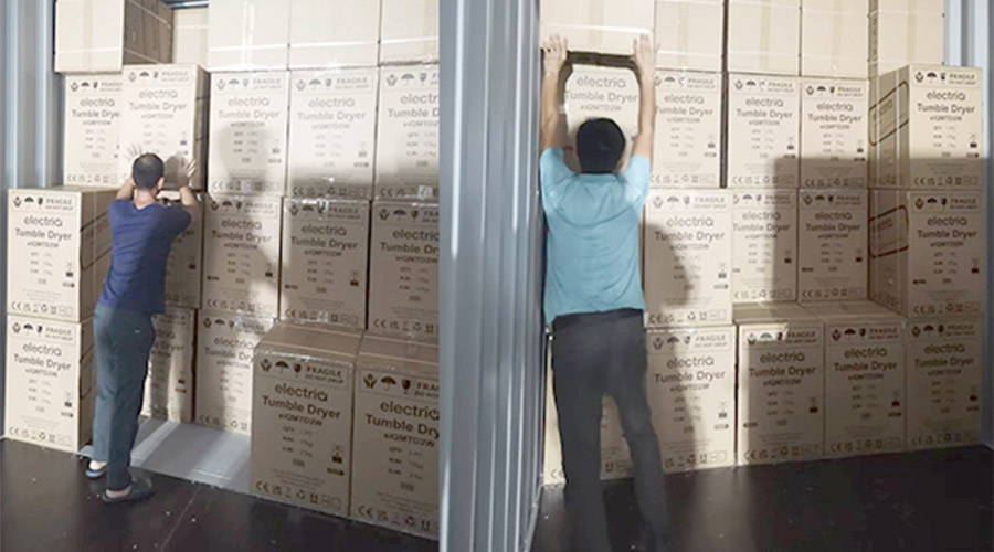 講效率！快速完成英國客戶Electriq衣物烘干機裝柜出貨任務